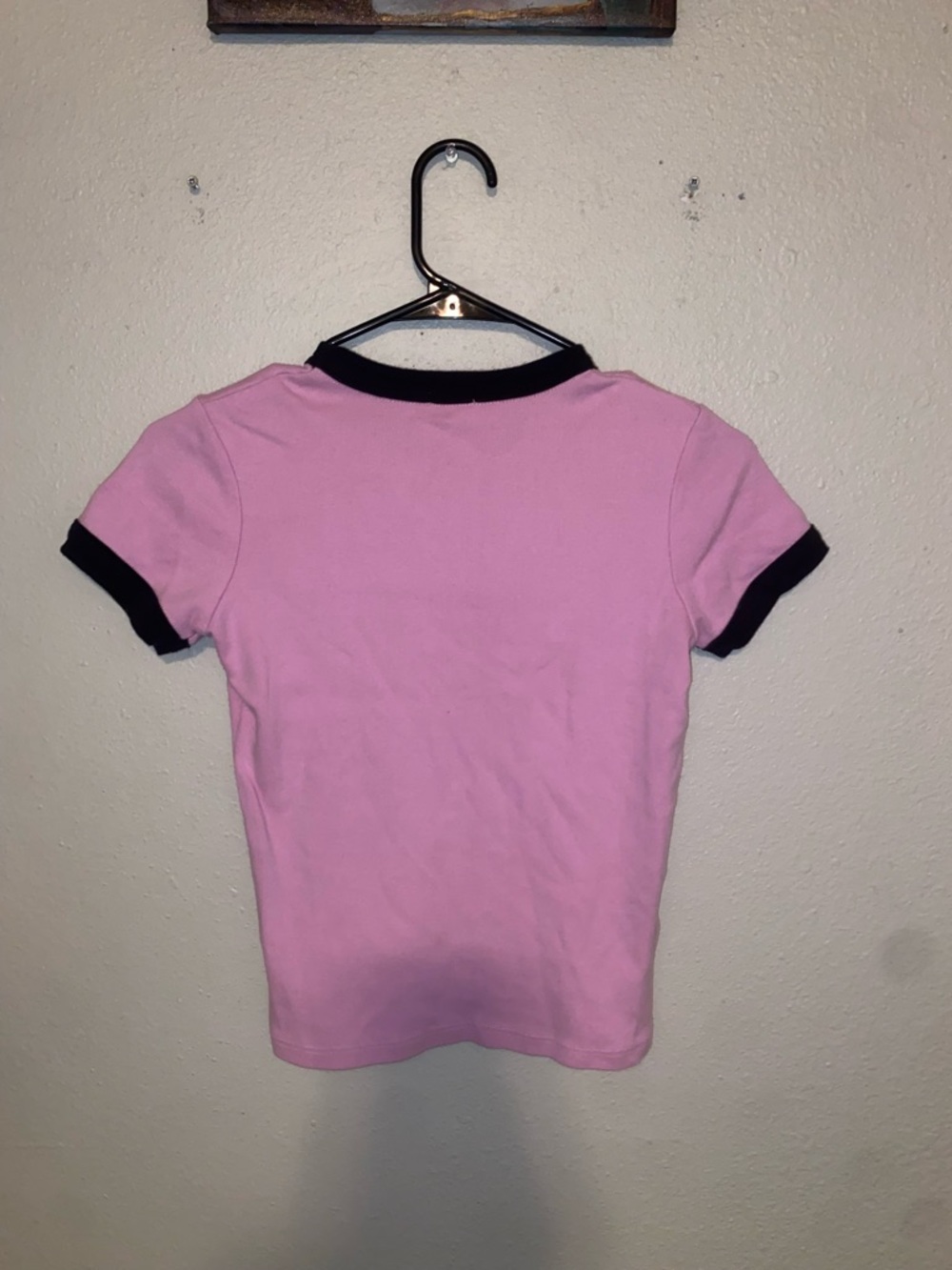 John Galt Pink and Black Ringer Tee - Picture 3 of 6